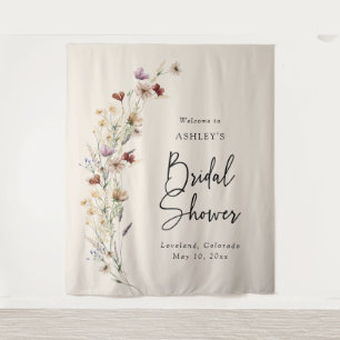 Bloemrijke Boho Bruidsdouche Wandkleed