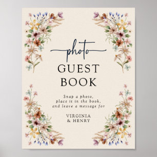 Bloemrijke Boho Gastboek Poster