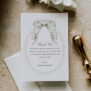 Bloemrijke Boog Cottage Baby Shower Bedankkaart