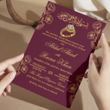 Bloemrijke Bordeaux Goud Moslim Islamitische Verlo