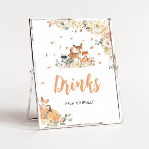 Bloemrijke bosdieren drankteken poster