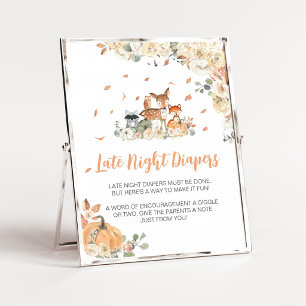 Bloemrijke bosdieren Late Night Luiers Bord Poster