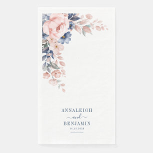 Bloemrijke Botanische Blauwe Groene Huwelijk Servet