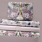 Bloemrijke botanische en vlinderontkoppeling inpakpapier vel