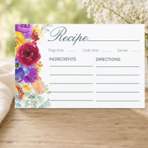 Bloemrijke bruiloftsreceptie kaart