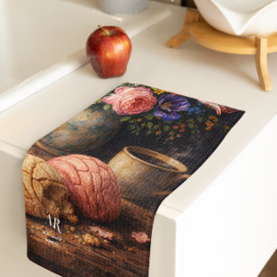 Bloemrijke Concha Stilleven Monogram Theedoek