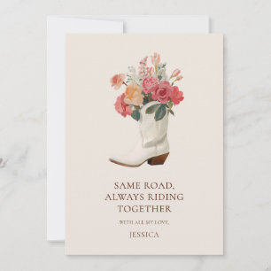 Bloemrijke Cowgirl Laars Western Bff Galentine's D Feestdagenkaart