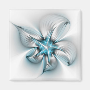 Bloemrijke Elegantie Moderne Abstracte Blauwe Frac Magneet