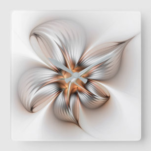 Bloemrijke Elegantie Moderne Abstracte Fractale Ku Vierkante Klok