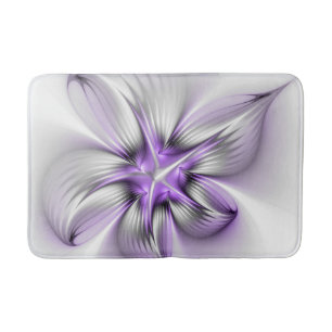 Bloemrijke Elegantie Moderne Abstracte Paarse Frac Badmat