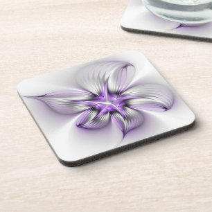 Bloemrijke Elegantie Moderne Abstracte Paarse Frac Bier Onderzetter