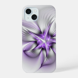 Bloemrijke Elegantie Moderne Abstracte Paarse Frac iPhone 15 Hoesje