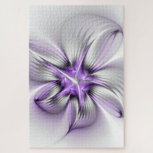 Bloemrijke Elegantie Moderne Abstracte Paarse Frac Legpuzzel