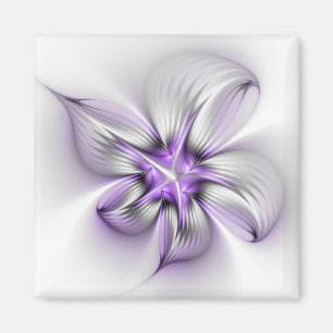 Bloemrijke Elegantie Moderne Abstracte Paarse Frac Magneet