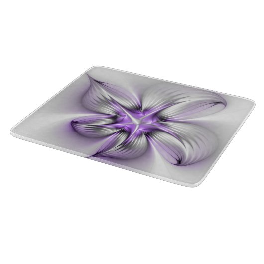 Bloemrijke Elegantie Moderne Abstracte Paarse Frac Snijplank (Hoek)