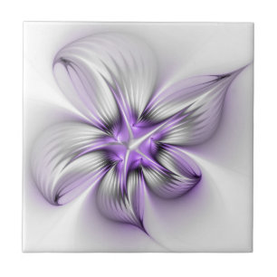 Bloemrijke Elegantie Moderne Abstracte Violetkleur Tegeltje