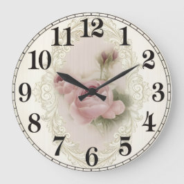 Bloemrijke Elegantie Ronde Acryl Wandklok Grote Klok