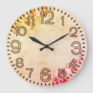 Bloemrijke Elegantie Ronde Acryl Wandklok Grote Klok