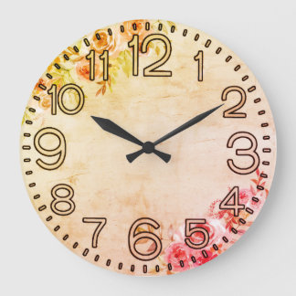 Bloemrijke Elegantie Ronde Acryl Wandklok Grote Klok