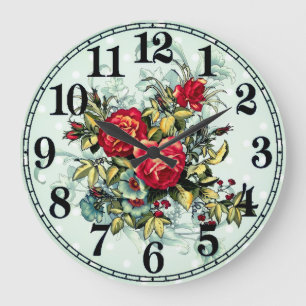 Bloemrijke elegantie Ronde acryl wandklok Grote Klok