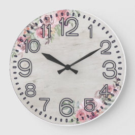 Bloemrijke Elegantie Ronde Acryl Wandklok Grote Klok