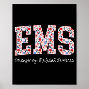 Bloemrijke Ems Nood Medische Diensten Emt Wildflow Poster