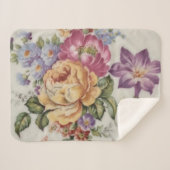 Bloemrijke Fancy Sherpa Deken (Voorkant (horizontaal))