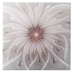 Bloemrijke fantasie, abstracte moderne pastelbloem tegeltje
