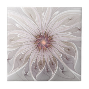 Bloemrijke fantasie, abstracte moderne pastelbloem tegeltje