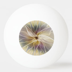 Bloemrijke Fantasie Goud Aubergine Abstracte Fract Pingpongballen