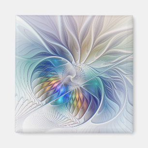 Bloemrijke fantasie, kleurrijke abstracte fractale magneet