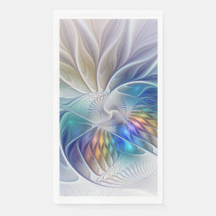 Bloemrijke fantasie, kleurrijke abstracte fractale servet