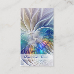 Bloemrijke fantasie, kleurrijke abstracte fractale visitekaartje