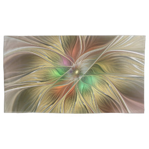 Bloemrijke fantasie met gouden moderne abstracte f kussensloop