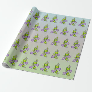 Bloemrijke Fantasie Sering Bloemen Groene Vormen F Cadeaupapier
