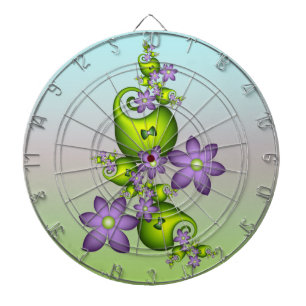 Bloemrijke Fantasie Sering Bloemen Groene Vormen F Dartbord