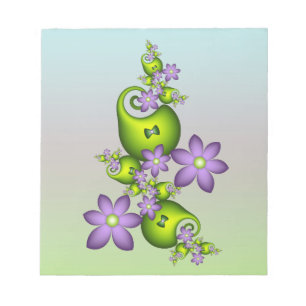 Bloemrijke Fantasie Sering Bloemen Groene Vormen F Notitieblok