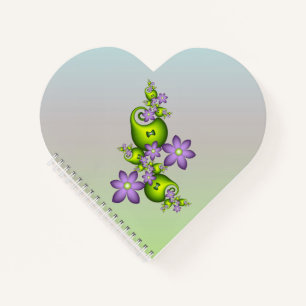 Bloemrijke Fantasie Sering Bloemen Groene Vormen F Notitieboek