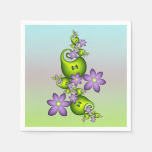 Bloemrijke Fantasie Sering Bloemen Groene Vormen F Servet