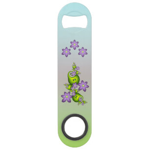 Bloemrijke Fantasie Sering Bloemen Groene Vormen F Speed Flessenopener