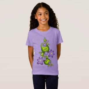 Bloemrijke Fantasie Sering Bloemen Groene Vormen F T-shirt