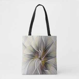 Bloemrijke Fractal, Fantasiebloem met Aardetinten Draagtas