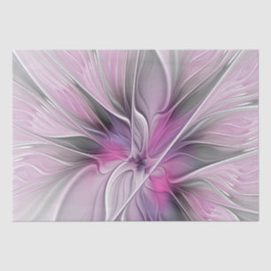Bloemrijke Fractale Moderne Abstracte Bloem Roze G Tissuepapier