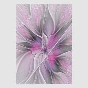 Bloemrijke Fractale Moderne Abstracte Bloem Roze G Tissuepapier
