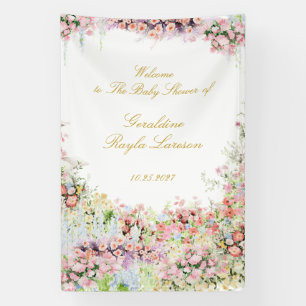 bloemrijke franse tuin chateau babyshower welkom spandoek