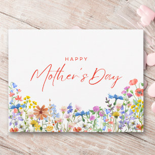 Bloemrijke Gelukkige Moederdag voor oma Wilde Bloe Briefkaart