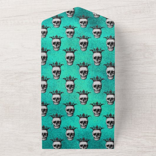 Bloemrijke gotische all-in-één uitnodiging (Buitenkant)