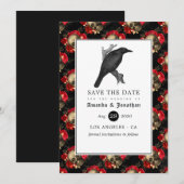 Bloemrijke Gotische Bruiloft Save The Date (Voorkant / Achterkant)