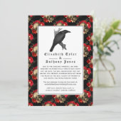 Bloemrijke gotische verkleinde huwelijksgastenlijs aankondiging (Staand voorkant)