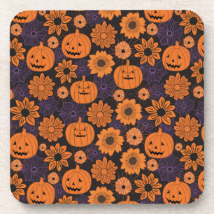 Bloemrijke Halloween Bier Onderzetter